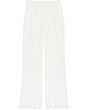 Zimmermann Aster Embroidered Lace Pants - White