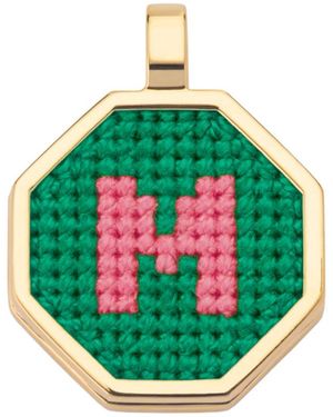Maria Frering Letter M Pendant-Plated Necklace - Green