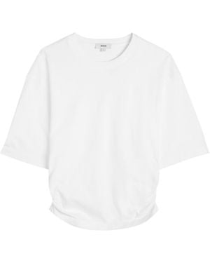 Agolde Shari Ruched Cotton T-Shirt - White