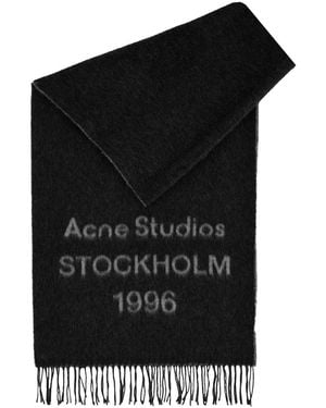 Acne Studios Venus 1996 Logo-Intarsia Wool Scarf - Black