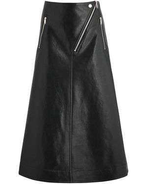 Nanushka Aleka Faux Leather Midi Skirt - Black