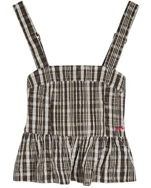 Damson Madder Thalia Checked Pintucked Woven Cami Top - Multicolor
