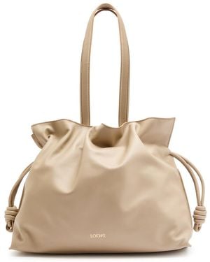 Loewe Flamenco Large Leather Tote - Natural
