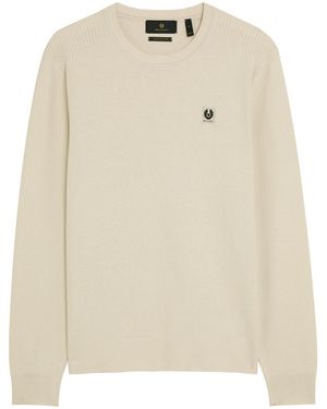 Belstaff Coast Piqué Silk And Cotton-Blend Jumper - Natural