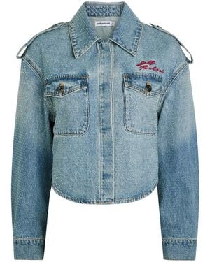 Self-Portrait Crystal-Embellished Jacket - Blue