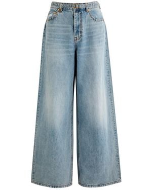 Zimmermann Illuminate Belted Flared-Leg Jeans - Blue