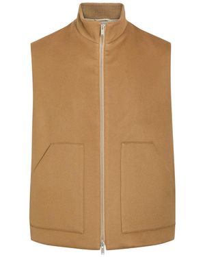 Lardini Wool And Silk-Blend Gilet - Brown
