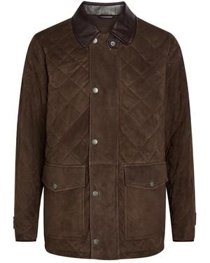 GANT Quilted Suede Jacket - Brown