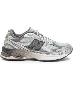 New Balance 2010 Paneled Metallic Mesh Sneakers - White