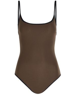 TOTEME Contrast-Trim Swimsuit - Brown