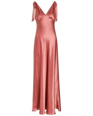 Reformation Pernille Silk Dress - Red