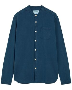 Oliver Spencer Grandad Cotton Shirt - Blue