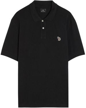 Paul Smith Appliquéd Piqué Cotton Polo Shirt - Black