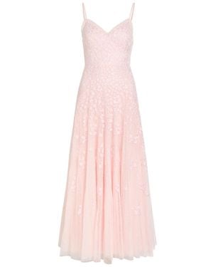 Needle & Thread Scatter Blossom Floral-Embroidered Tulle Gown - Pink