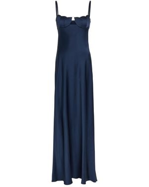 Anna October Tulip Satin-Crepe Maxi Dress - Blue