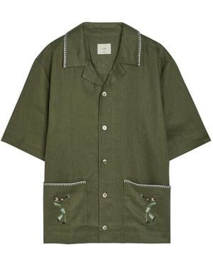 CHE Trompette Embroidered Linen Shirt - Green