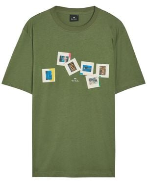Paul Smith Slides Printed Cotton T-Shirt - Green