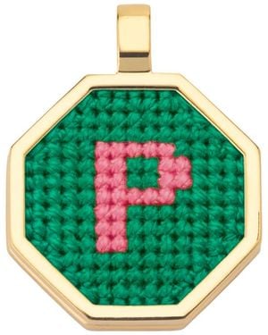 Maria Frering Letter P Pendant-Plated Necklace - Green