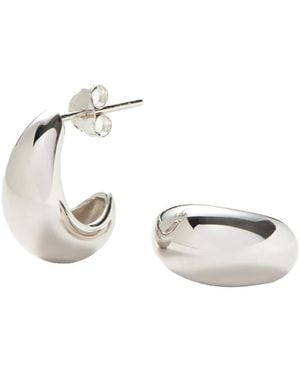 Missoma Savi Dome Small Rhodium-plated Hoop Earrings - White
