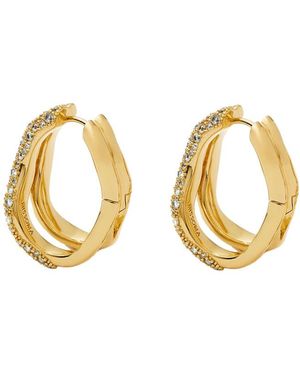 Missoma Molten Snow 18Ct-Plated Double Medium Hoop Earrings - Metallic
