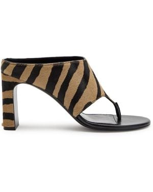 Stuart Weitzman Babette 85 Zebra-Print Calf-Hair Sandals - Brown