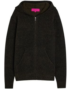 The Elder Statesman Plait Hooded Cashmere Sweater - Black