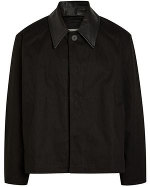 Studio Nicholson Dover Leather-Collar Canvas Barn Jacket - Black