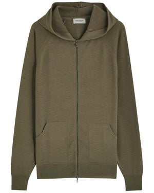 John Smedley Carty Hooded Wool Sweatshirt - Green