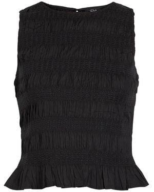 Rails Kane Smocked Cotton Top - Black