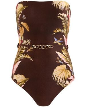 Zimmermann Ascension Printed Swimsuit - Brown