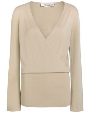 AYA MUSE Gema Knit Mini Wrap Dress - Natural
