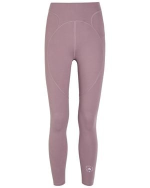 Stella McCartney Adidas X 7/8 Stretch-Jersey Cropped Leggings - Purple