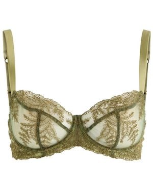 Fleur Of England Arianna Embroidered Lace Underwired Bra - Green