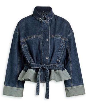 3.1 Phillip Lim Boxy Tie-Waist Denim Jacket - Blue