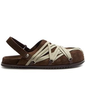 Rick Owens Mega Lace Suede Mules - Brown