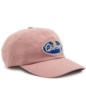 CHERRY LA Golden Eagle 6 Panel Appliquéd Cotton Cap - Pink