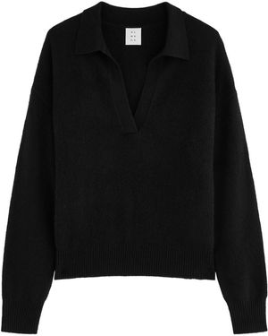 Almada Label Kaia Cashmere Polo Top - Black