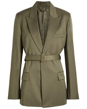 Victoria Beckham Belted Twill Blazer - Green