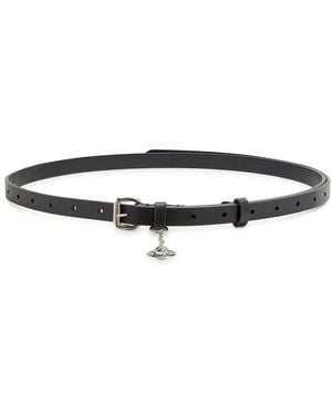 Vivienne Westwood Alex Charm Leather Belt - Black
