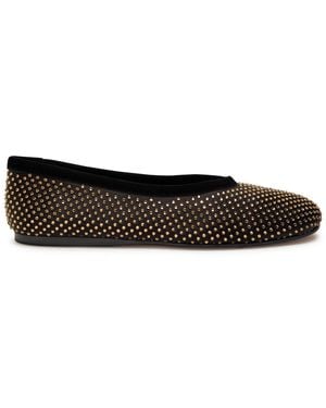 Forte Forte Crystal-Embellished Satin Ballet Flats - Black