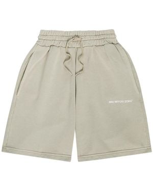 MKI Miyuki-Zoku Uniform Logo-Print Cotton-Blend Shorts - Grey