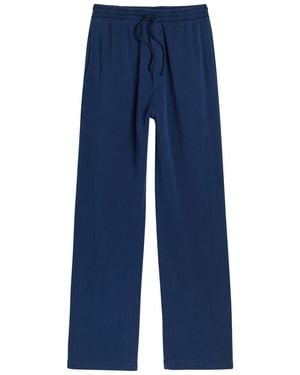 The Elder Statesman Daily Logo-Embroidered Cotton And Cashmere-Blend Joggers - Blue