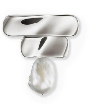 AGMES Baroque Ilona Sterling Brooch - White