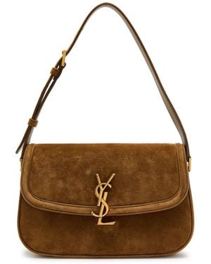 Saint Laurent Solferino Suede Shoulder Bag - Brown