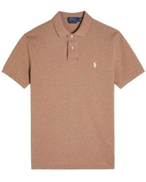 Polo Ralph Lauren Logo-Embroidered Piqué Cotton Polo Shirt - Natural