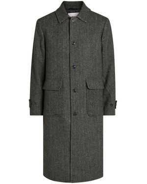 Les Deux Maximillian Herringbone Wool-Blend Coat - Gray