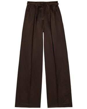 Gabriela Hearst Vargas Belted Silk Trousers - Brown