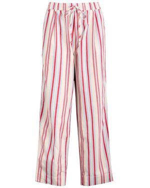 Damson Madder Georgia Striped Cotton Pants - Red