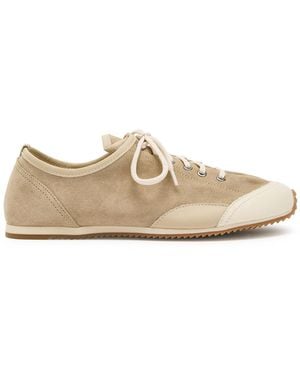Lemaire Gummy Grip Panelled Suede Trainers - Natural