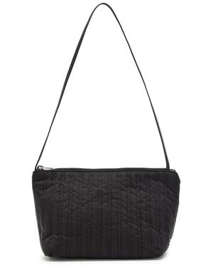 Valesque Corset Quilted Nylon Shoulder Bag - Black